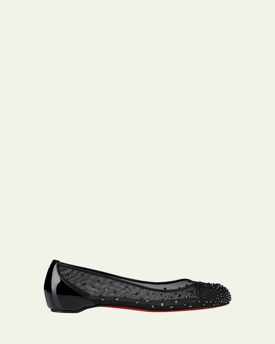 Marlougiela Strass Red Sole Ballerina Flats